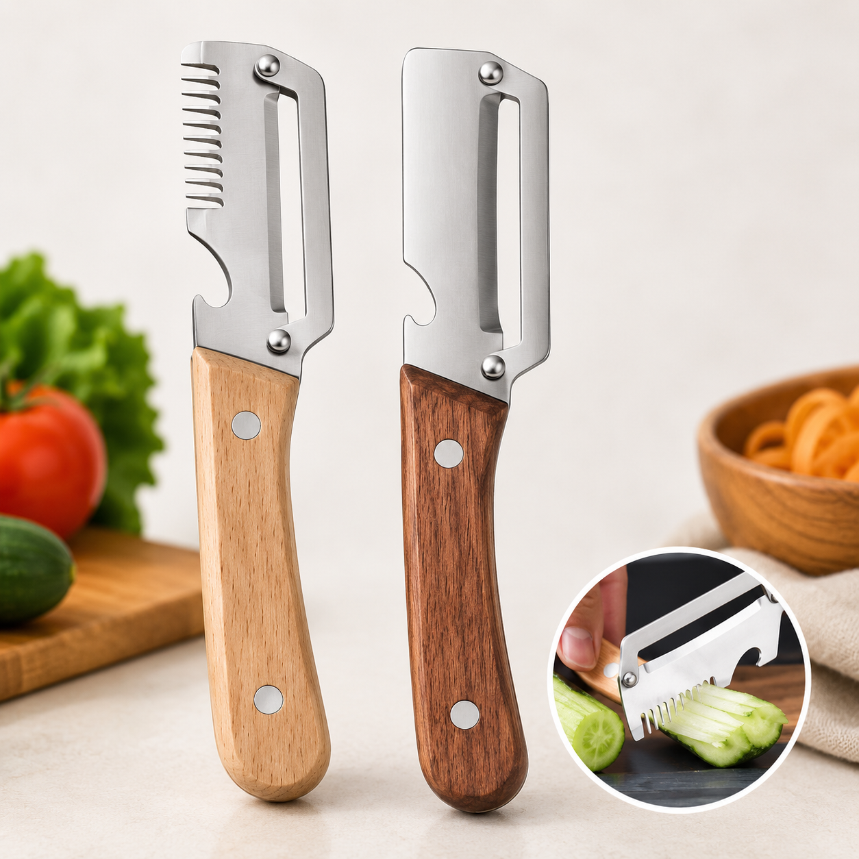 SkärMästare™ Duo – Skiva, skala & strimla på sekunder