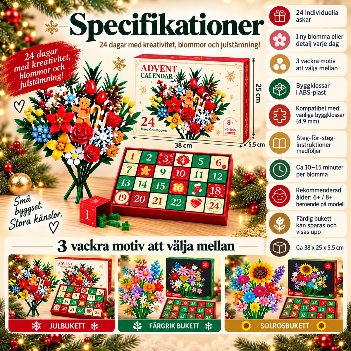 BlomsterJul™ – Bygg en vacker bukett med 24 magiska julöverraskningar