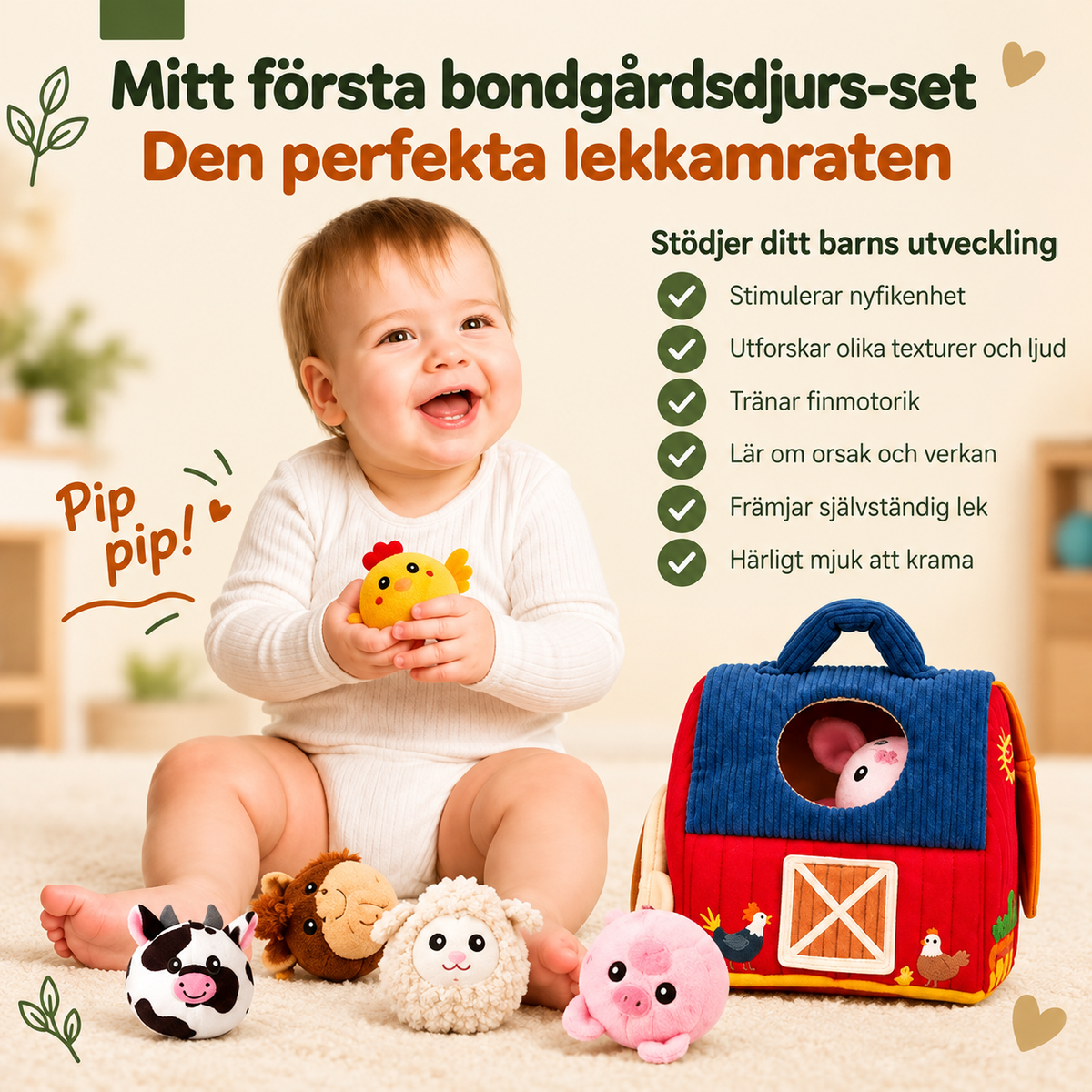 Bondgårdsvänner™ – En mjuk bondgård fylld med söta gosedjur