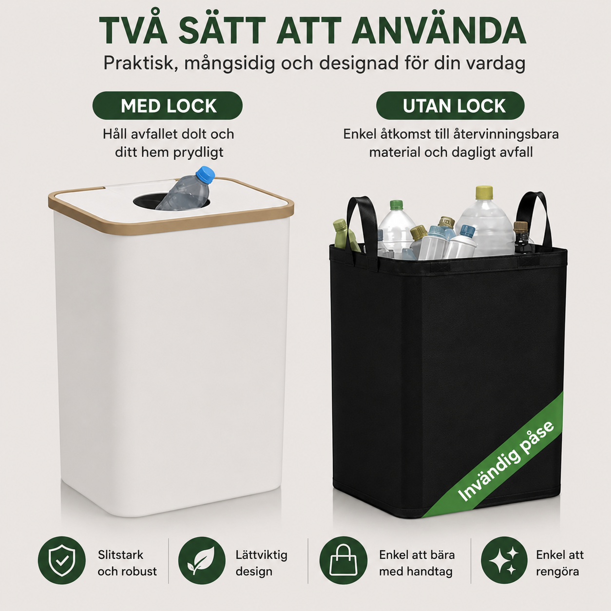 EcoSort™ – Förvandla återvinningskaos till stilren organisering