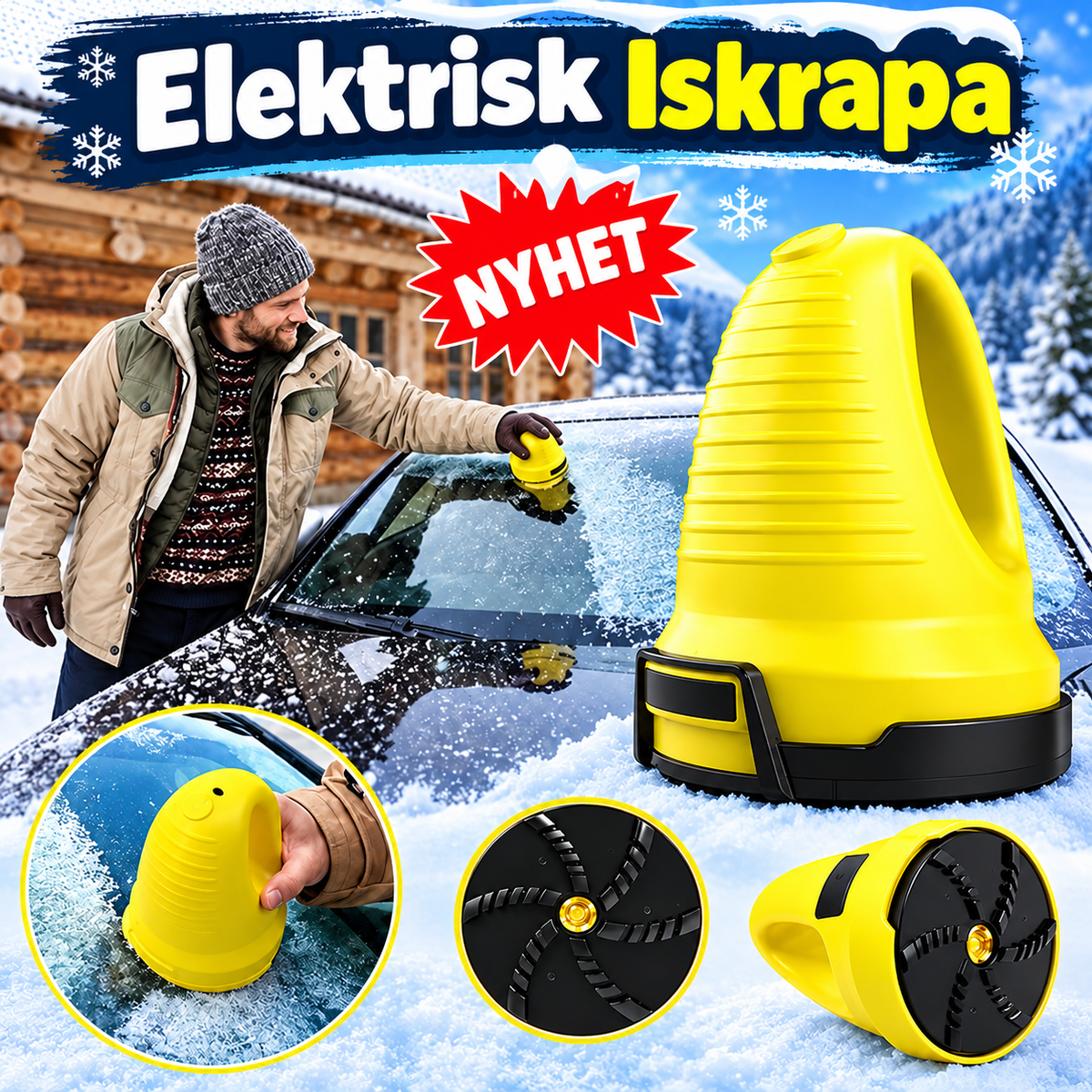 IsFri™ – Ta bort is från bilrutan på några sekunder med den kraftfulla, sladdlösa isskrapan