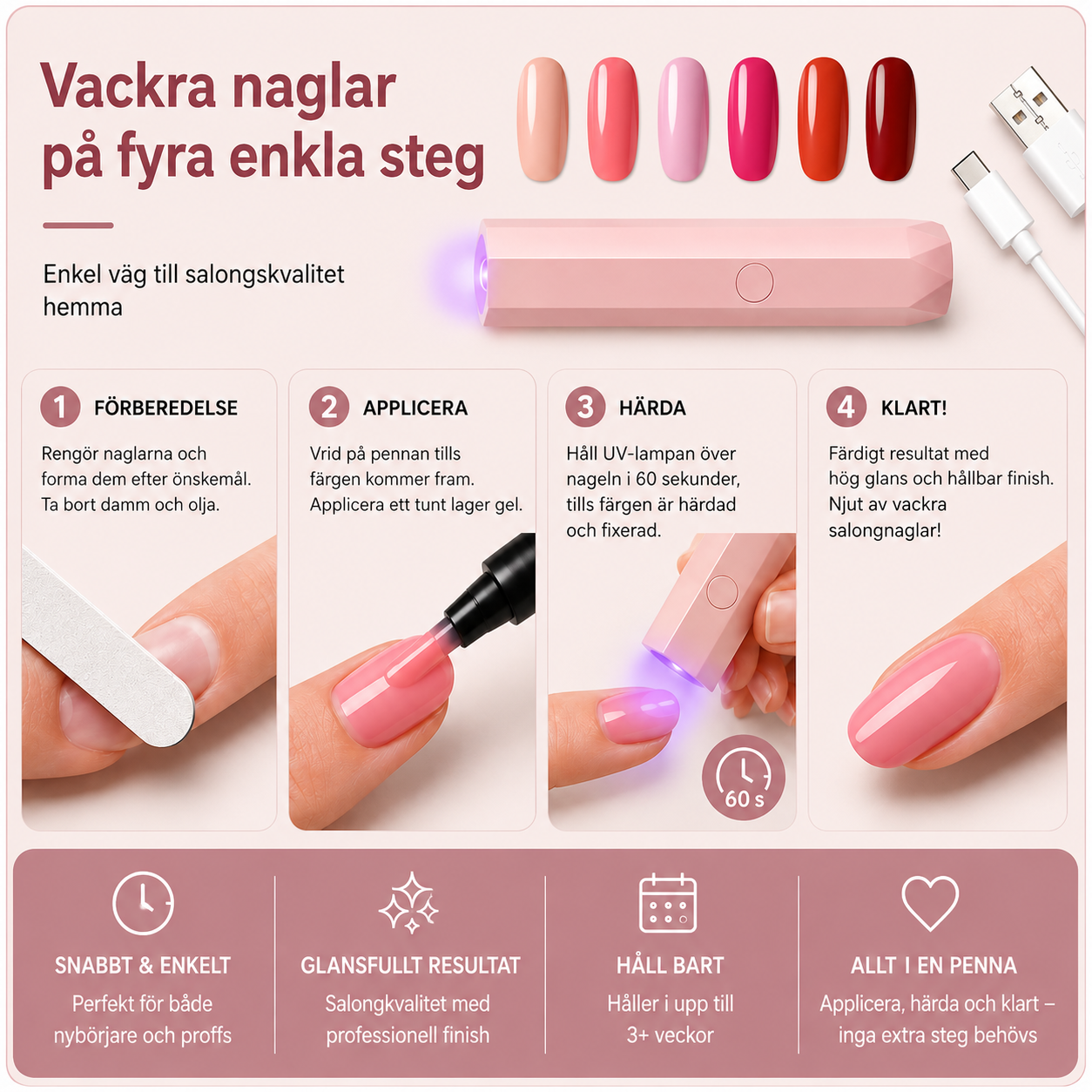 NagelGlans™ – Salongsnaglar hemma på några minuter
