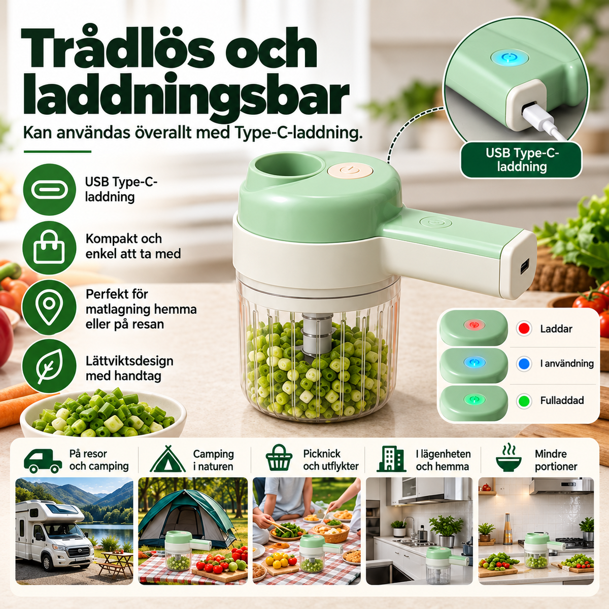 HackSmart™ – Hacka grönsaker snabbt och enkelt med 4-i-1-funktion