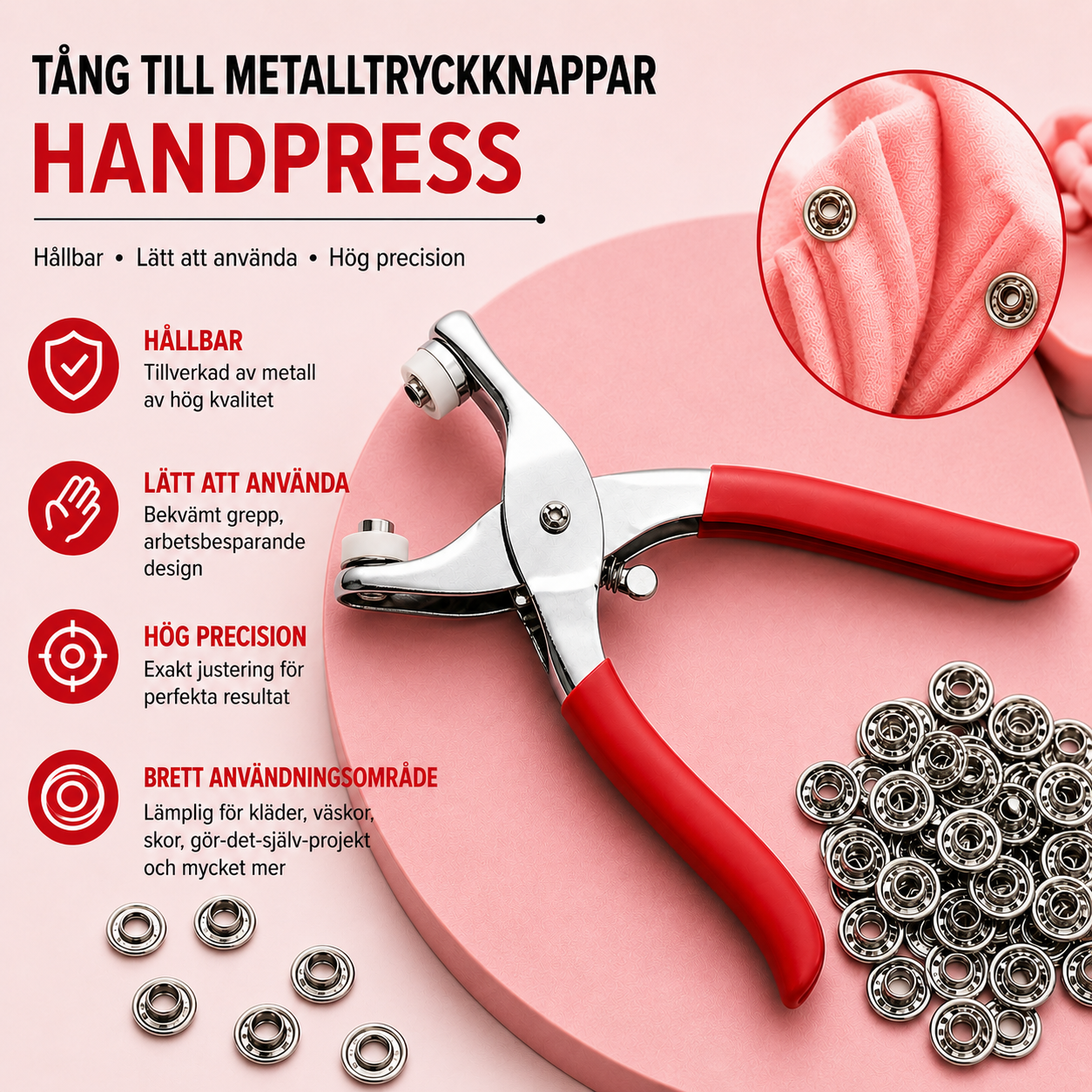 ClickFix™ Knappverktyg – Fäst perfekta knappar på sekunder