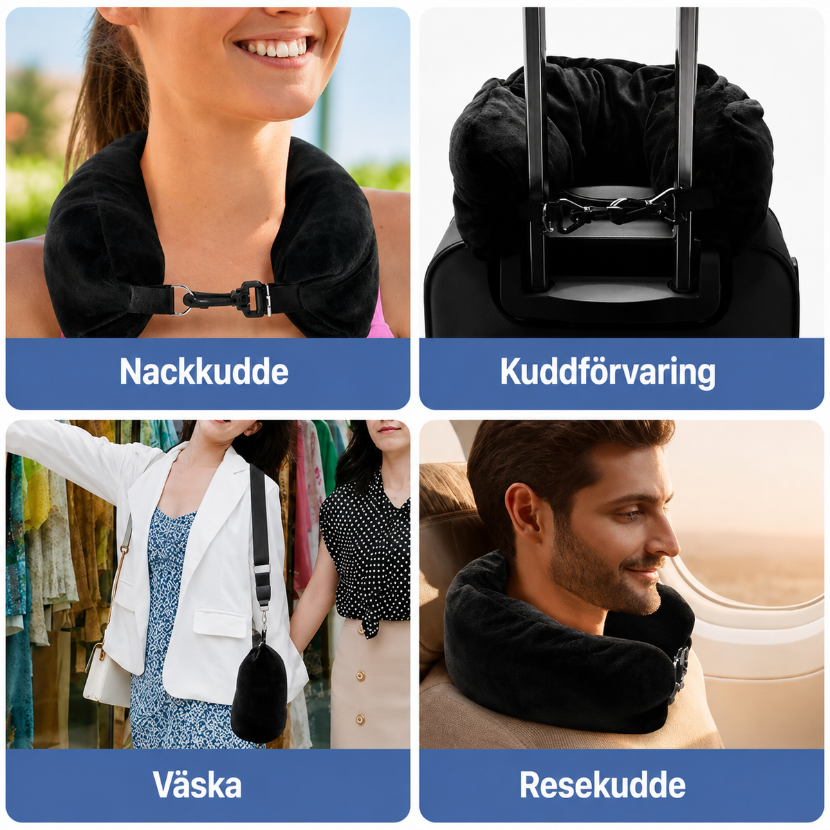 ReseKudde™ | Nackkudden med dold plats för extra bagage