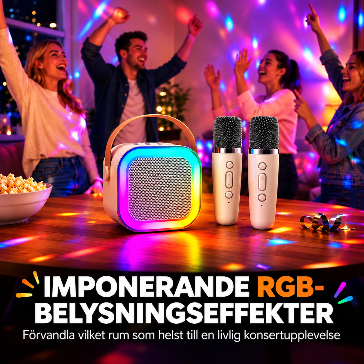 SångMagi™ – Gör varje dag till en fest med karaoke och 2 trådlösa mikrofoner