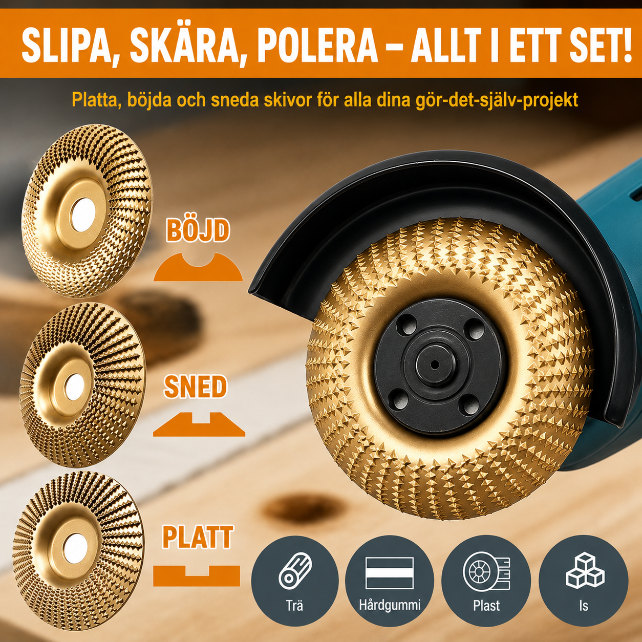 TräKraft™ Pro Kit – Förvandla din vinkelslip till ett precisionsverktyg