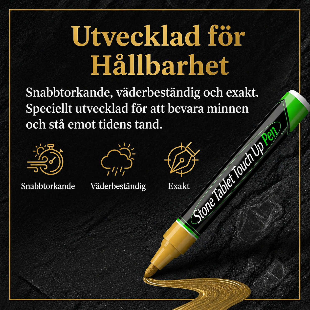 Minnesskrift™ GravyrPenna Guld – Återskapa tydliga och värdiga inskriptioner på några minuter