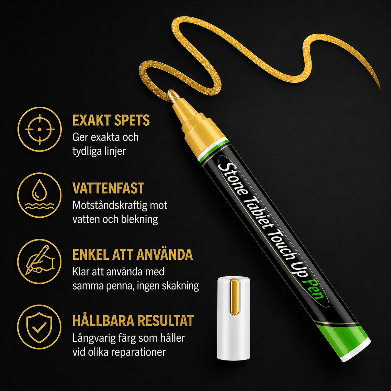 Minnesskrift™ GravyrPenna Guld – Återskapa tydliga och värdiga inskriptioner på några minuter